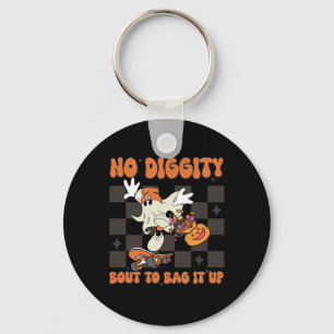 No Diggity Bout To Bag It Up Halloween Skateboard  Key Ring