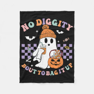 No Diggity Bout To G It Up Cute Ghost Halloween Ki Fleece Blanket