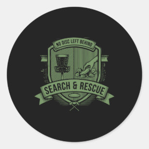 No Disc Left Behind Search And Rescue Disc Golf Sc Classic Round Sticker