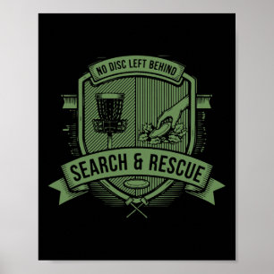 No Disc Left Behind Search And Rescue Disc Golf Sc Poster