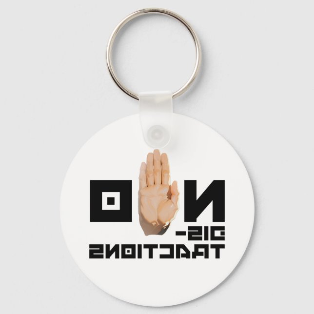 NO distractions! cool mirror readable motivational Key Ring (Front)