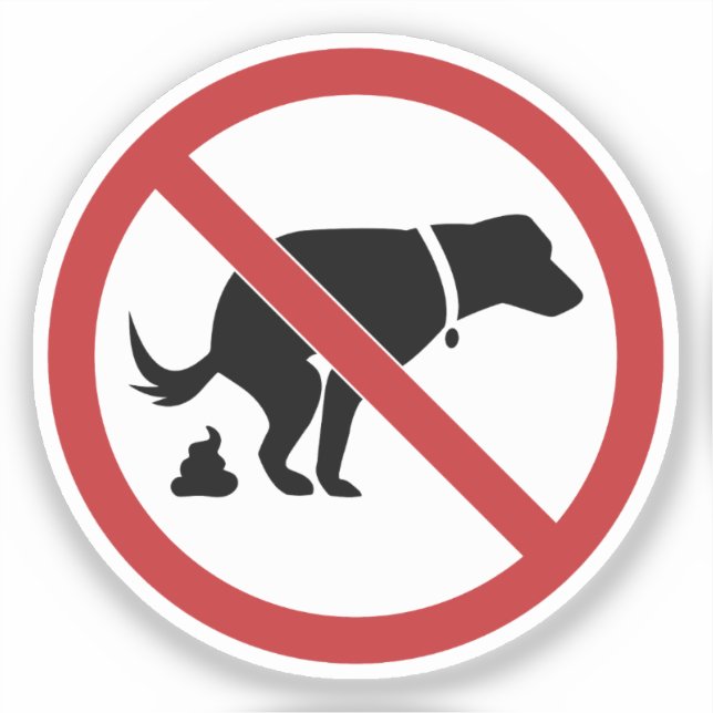 No Dog Poop Prohibited Sign (Front)