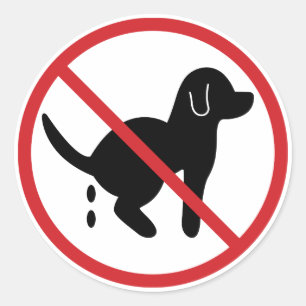 No Dog Waste Classic Round Sticker