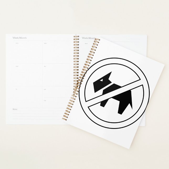 No Dogs Allowed Bold Black and White Symbol Planner (Creator Uploaded)