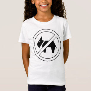 No Dogs Allowed Bold Black and White Symbol T-Shirt