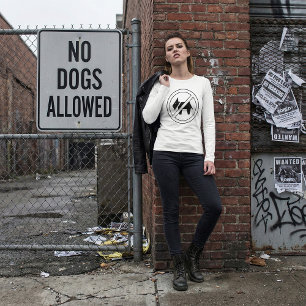 No Dogs Allowed Bold Black and White Symbol T-Shirt