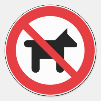 No dogs allowed classic round sticker
