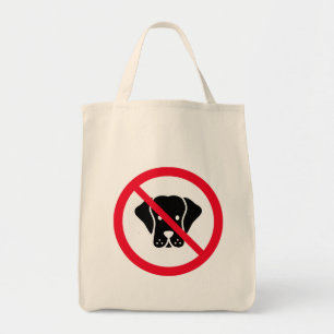 No Dogs Allowed Red Circle Sign Grocery Tote Bag
