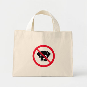 No Dogs Allowed Red Circle Sign   Tiny Tote Bag