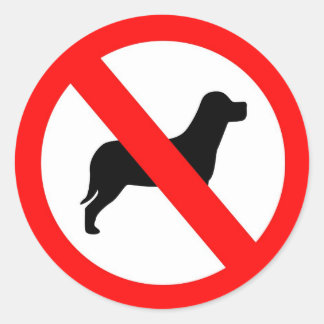 No dogs classic round sticker