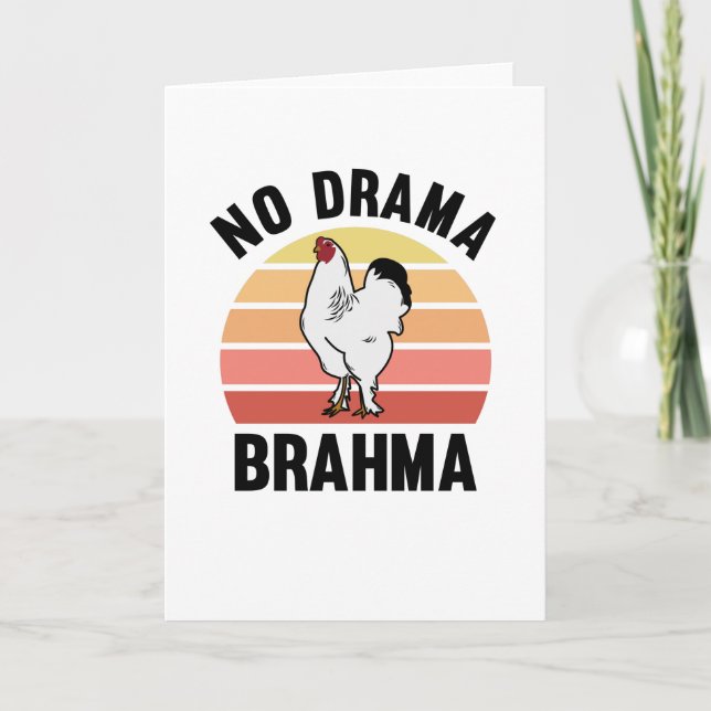 No Drama Brahma Chickens Rooster Chicken Owners Card (Front)