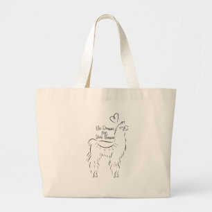 No drama for this llama large tote bag