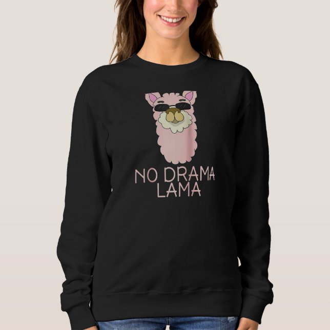 No Drama Lama Cute T Shirt Funny No Drama Alpaca L (Front)