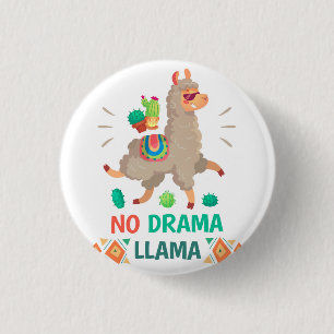 No Drama Llama 3 Cm Round Badge