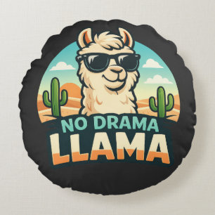 No Drama Llama - Critter Kingdom Round Cushion