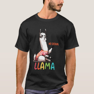 No Drama Llama Cute Sassy Animal Humour Design T-Shirt