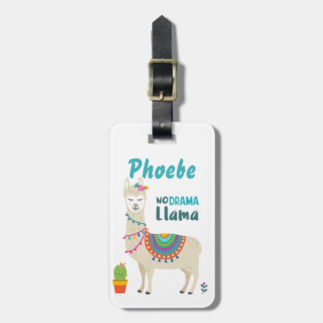 No Drama Llama Luggage Tag (Front Vertical)