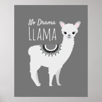 No Drama Llama Wall Art Illustration