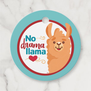 No Drama Llama (Warm) Teal Favour Tags