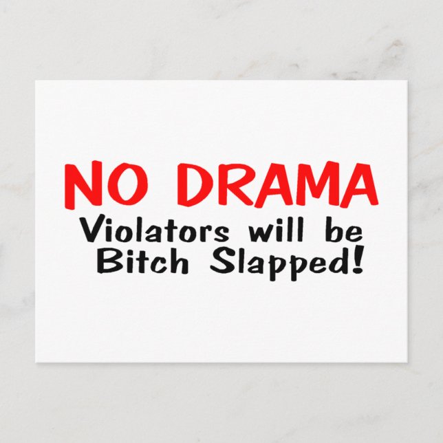 No Drama Postcard (Front)