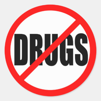"NO DRUGS" CLASSIC ROUND STICKER