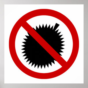 NO Durian Tropical Fruit ⚠ Thai Sign ⚠