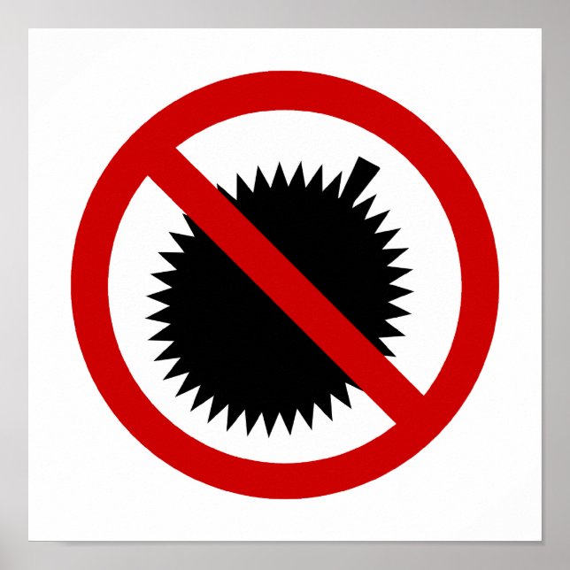 NO Durian Tropical Fruit ⚠ Thai Sign ⚠ (Front)