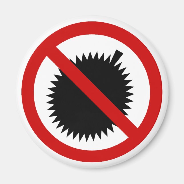 NO Durian Tropical Fruit ⚠ Thai Sign ⚠ Magnet (Front)