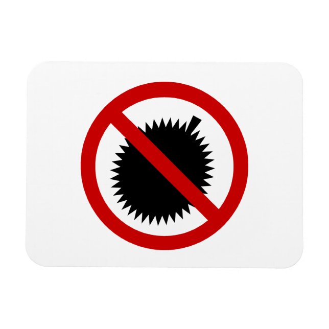 NO Durian Tropical Fruit ⚠ Thai Sign ⚠ Magnet (Horizontal)