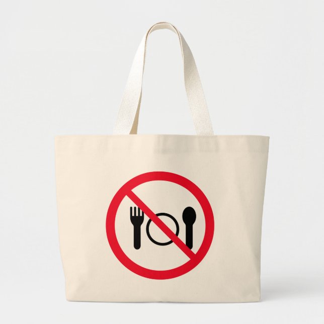No Eating Red Circle Sign | Jumbo Tote Bag (Front)