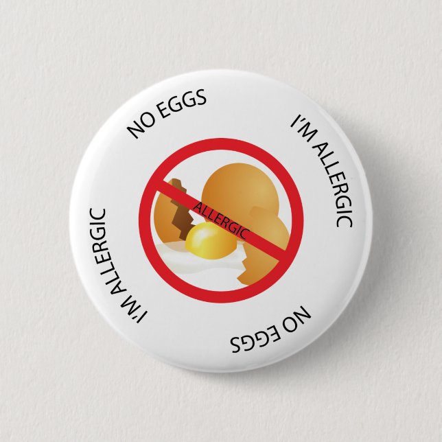 No Eggs Allergy Alert Button (Front)