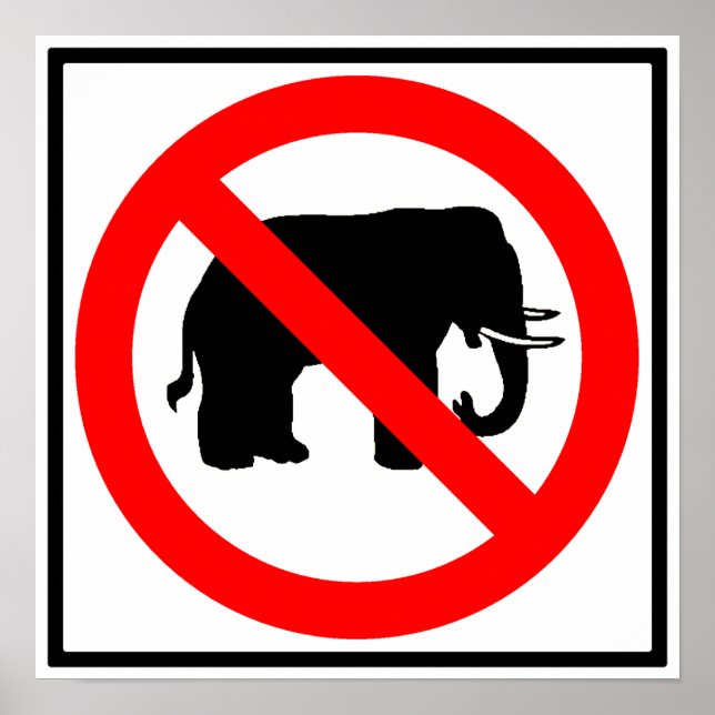 No Elephants Highway SIgn (Front)