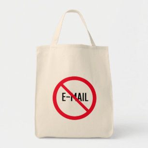 No Email Red Circle Sign Grocery Tote Bag