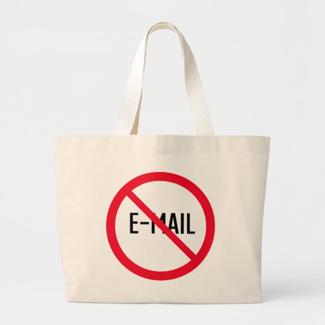 No Email Red Circle Sign | Jumbo Tote Bag (Front)