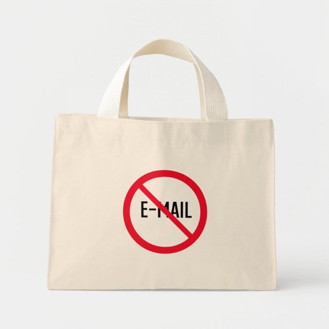 No Email Red Circle Sign | Tiny Tote Bag (Front)