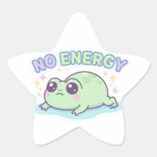No Energy Frog Sticker Cute Tired Frog Dragging Me