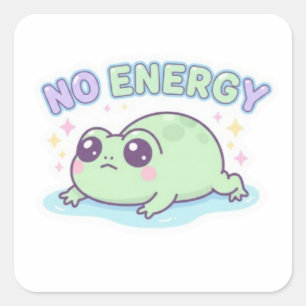No Energy Frog Sticker Cute Tired Frog Dragging Me
