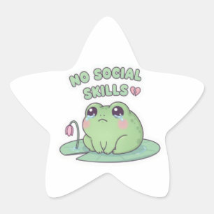 no energy frog, tired frog, exhausted frog, frog m star sticker