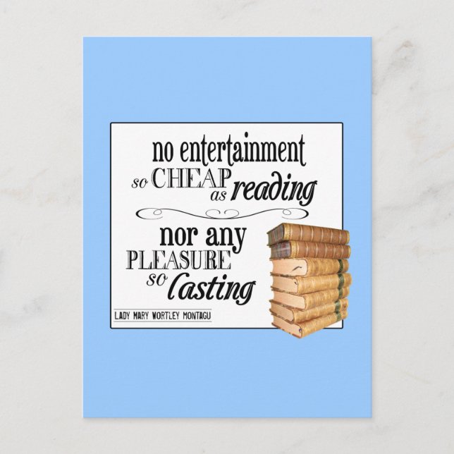 No Entertainment so Cheap as Reading Postcard (Front)