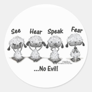 No Evil Lambs Classic Round Sticker