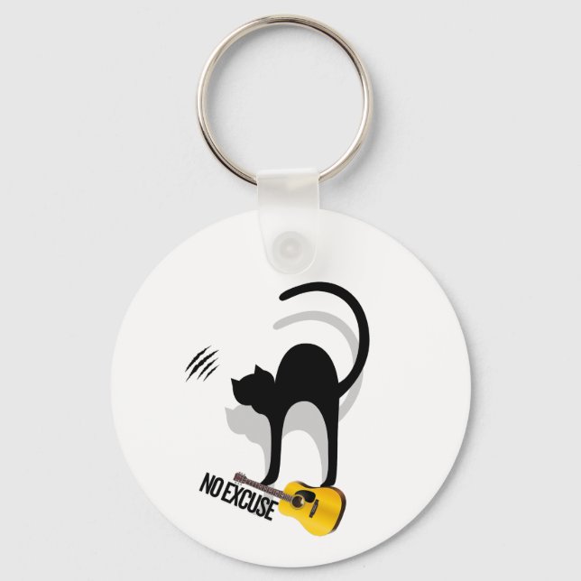No Excuse Cat per keychain (Front)