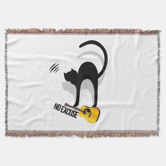 No Excuse Cat per throw blanket (Front)
