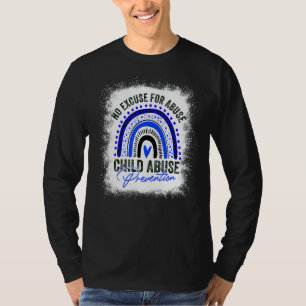 No Excuse Child Abuse Prevention Leopard Rainbow B T-Shirt