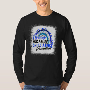 No Excuse Child Abuse Prevention Leopard Rainbow B T-Shirt