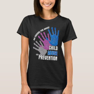 No Excuse Child Abuse Prevention Sparkle Hand Prin T-Shirt