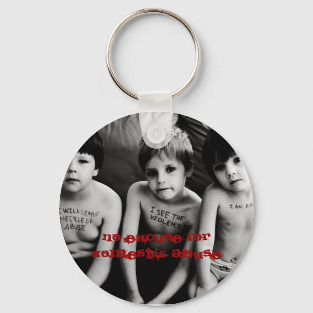 No Excuse for Domestic Abuse Key Ring (Front)