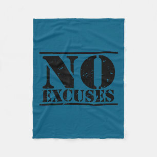 No Excuses Athlete Training Motivation Distressed Fleece Blanket