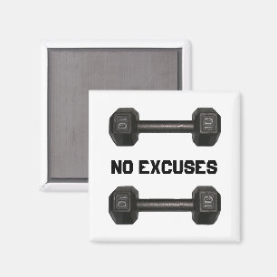 No Excuses Dumbbell Magnet