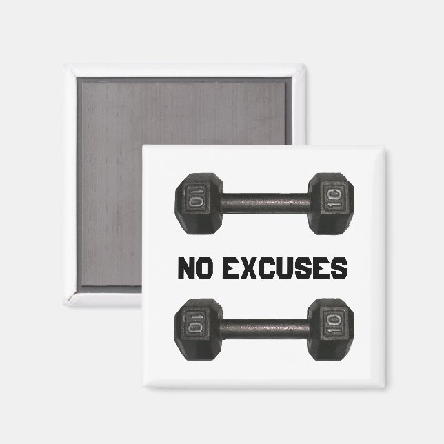 No Excuses Dumbbell Magnet (Front/Back)
