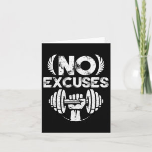 No Excuses Funny Bodybuilding Fitness Training  Card